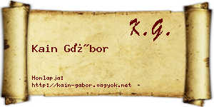 Kain Gábor névjegykártya